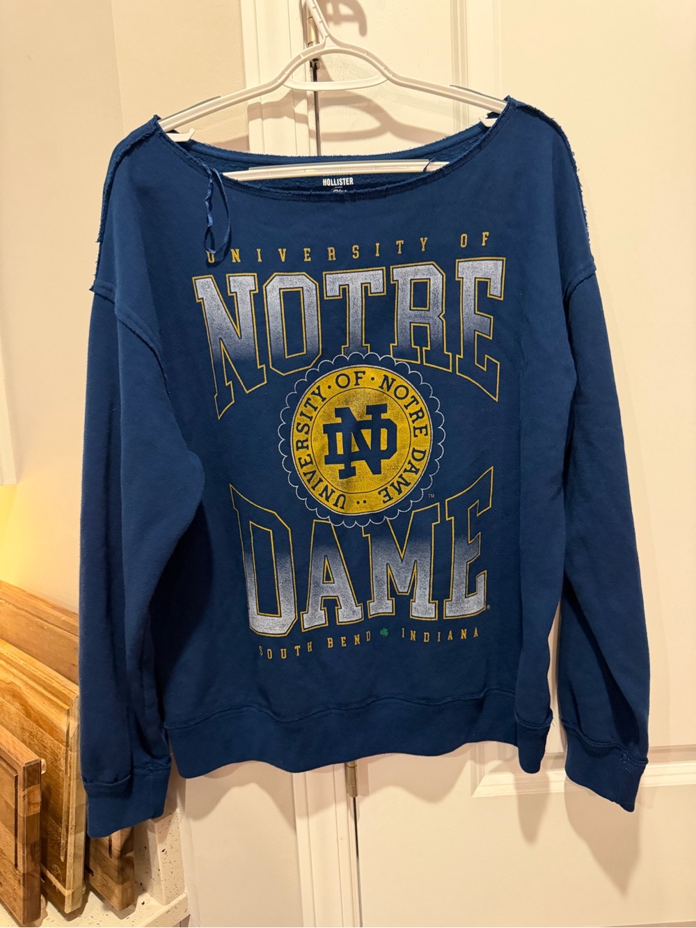 Hollister Blue Notre Dame Graphic Crewneck Sweatshirt XS